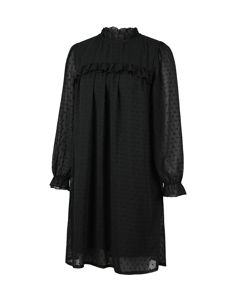 Boho Mini Dress Tunic Dress, Willow in Black