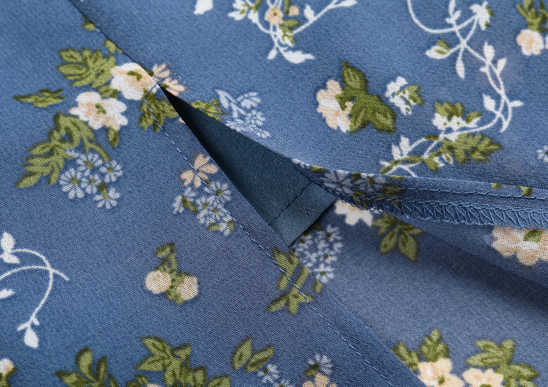 Boho Midi Dress, Strappy Sundress, Blue Flower