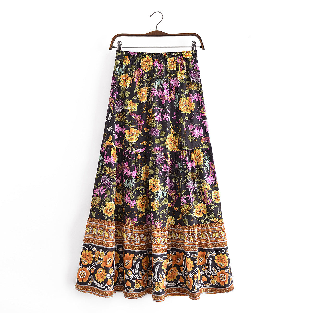 Boho Skirt, Hippie Skirts, Maxi Skirt, Black Calla Wild Comos