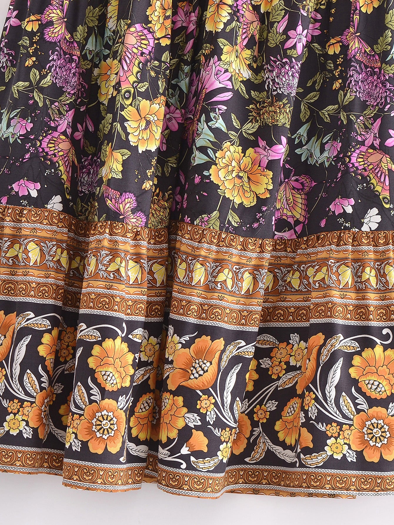 Boho Skirt, Hippie Skirts, Maxi Skirt, Black Calla Wild Comos