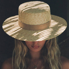 Boho Hat, Sun Hat, Beach Hat, Straw Hat, Mia Brown Ribbon