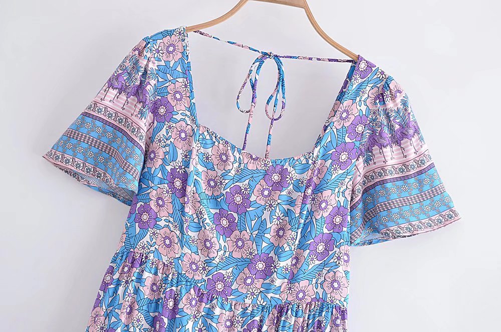 Boho Midi Dress, Sundress, Lavender Silene