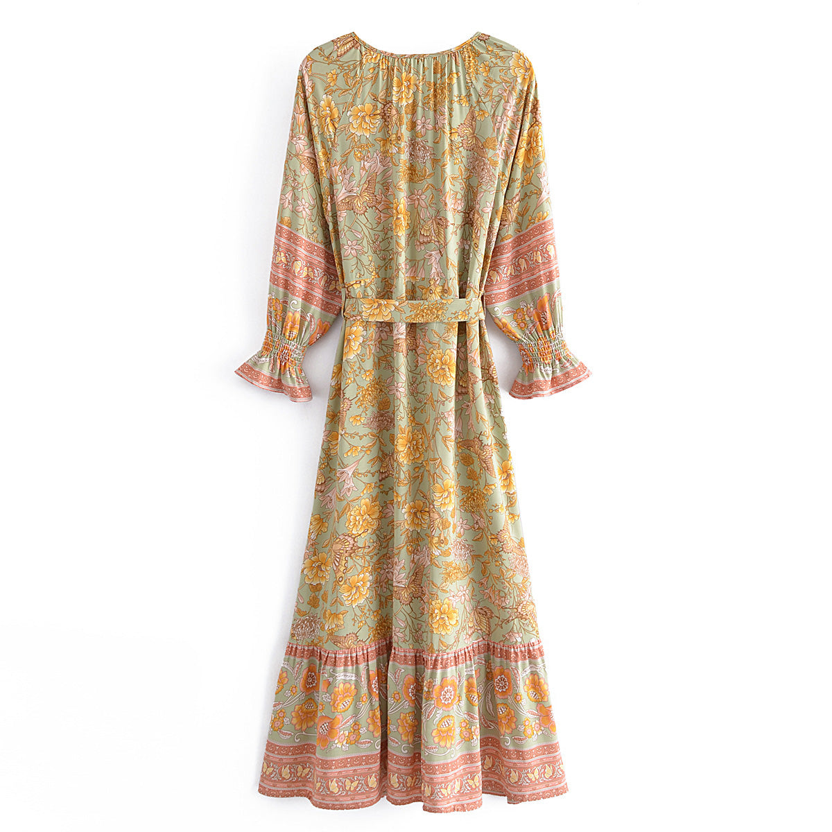 Boho Maxi Dress - Gown - Green Scilla - Bohemian Style - Flowy Summer Dress