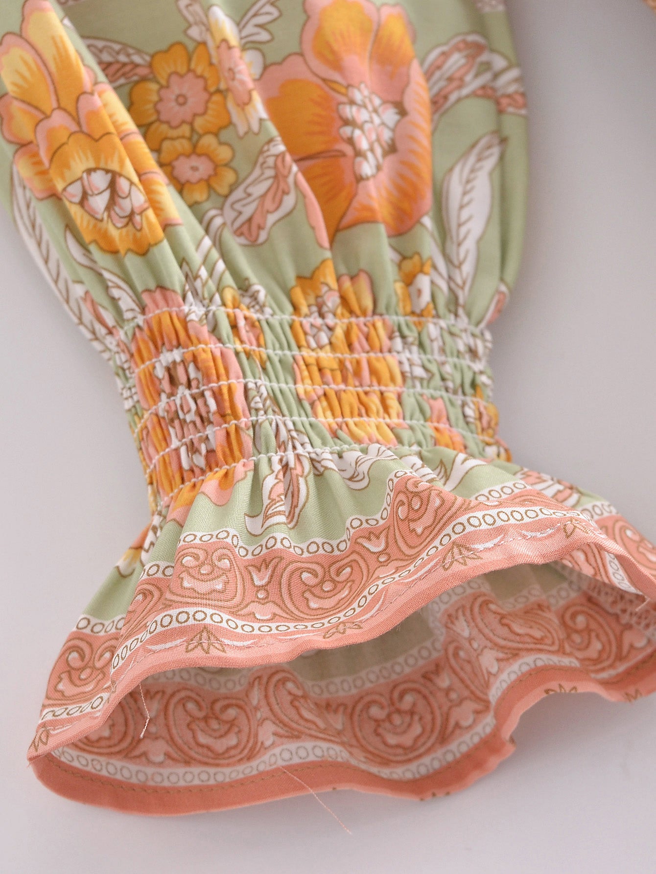 Boho Maxi Dress - Gown - Green Scilla - Bohemian Style - Flowy Summer Dress