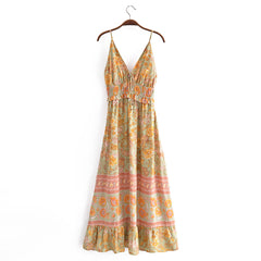 Boho Maxi Dress - Strappy - Elliana Amaryllis - Bohemian Style