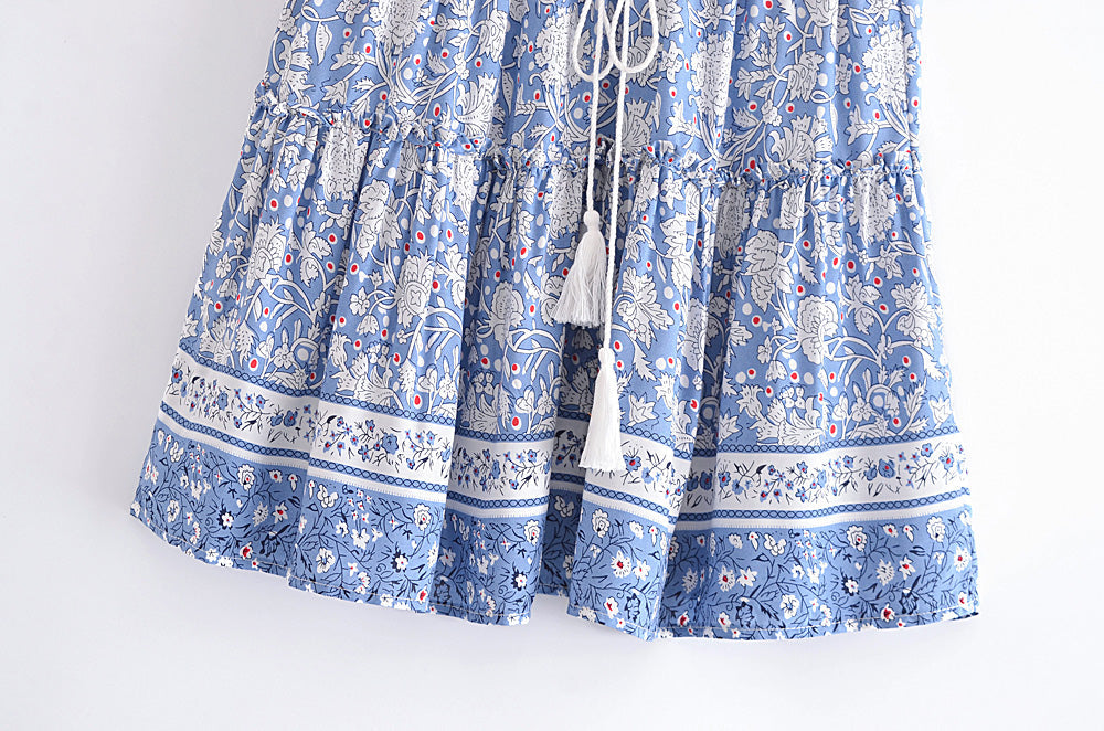 Boho Skirt, Hippie Skirts, Mini Skirt, Blue Sky and Daisy