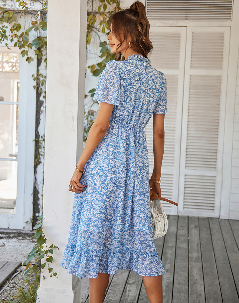 Boho Midi Dress, Sundress Romy in Blue