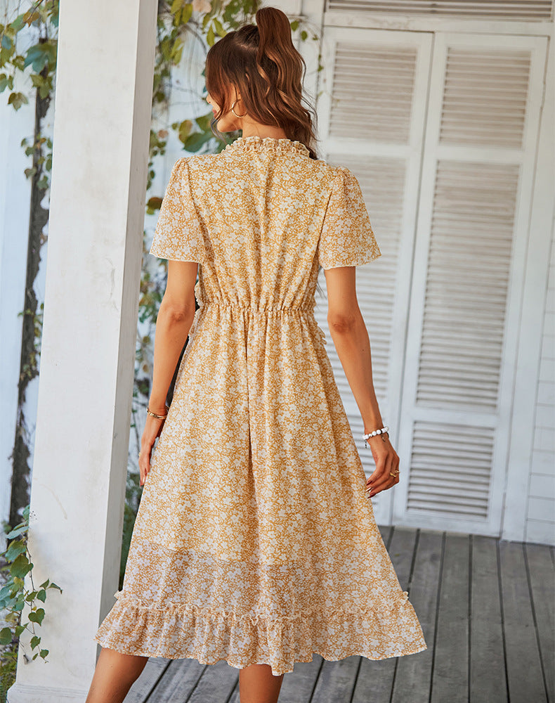 Boho Midi Dress, Sundress Romy in Yellow