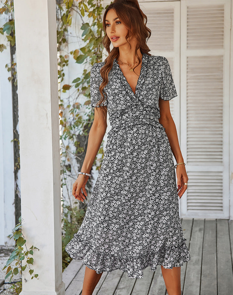 Boho Midi Dress, Sundress Romy in Black
