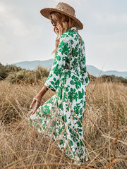 Boho Midi Dress, Shirt Dress Evangeline