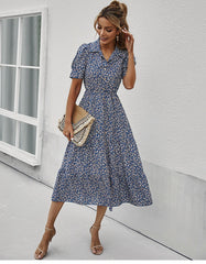 Boho Midi Dress, Sundress Romy in Blue
