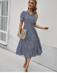 Boho Midi Dress, Sundress Romy in Blue