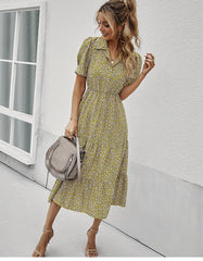 Boho Midi Dress, Sundress Romy in Yellow