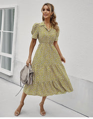Boho Midi Dress, Sundress Romy in Yellow