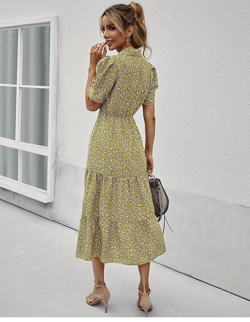 Boho Midi Dress, Sundress Romy in Yellow