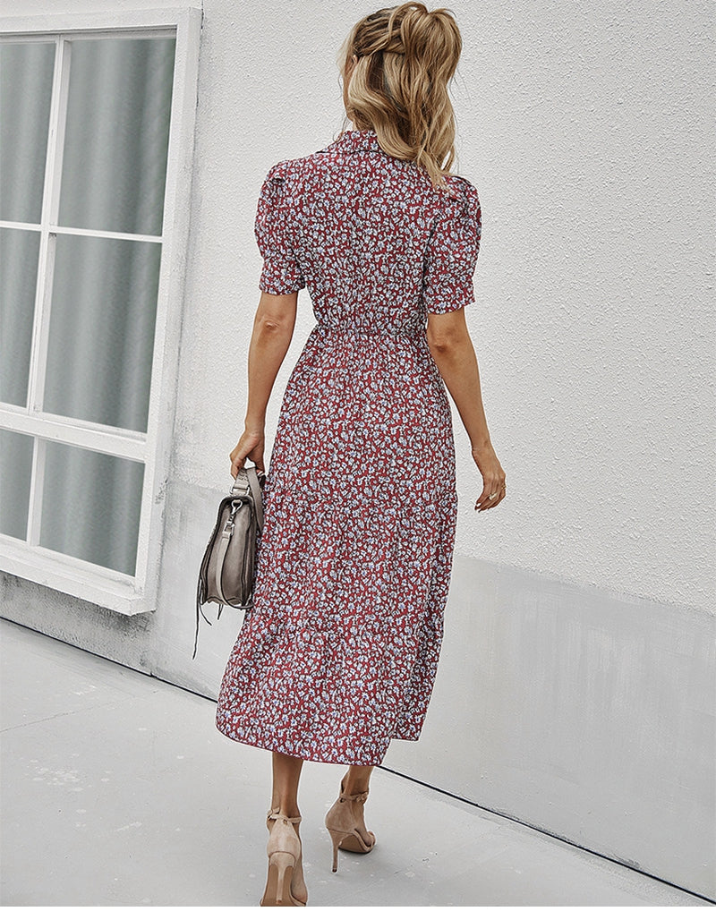 Boho Midi Dress, Sundress Romy in Red