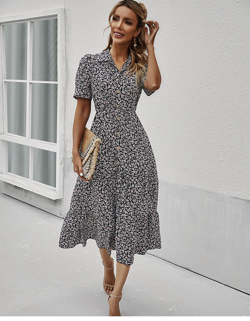 Boho Midi Dress, Sundress Romy in Black