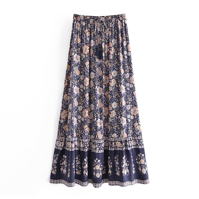 Boho Skirt, Hippie Skirts, Maxi Skirt, Eulalie Black Rose