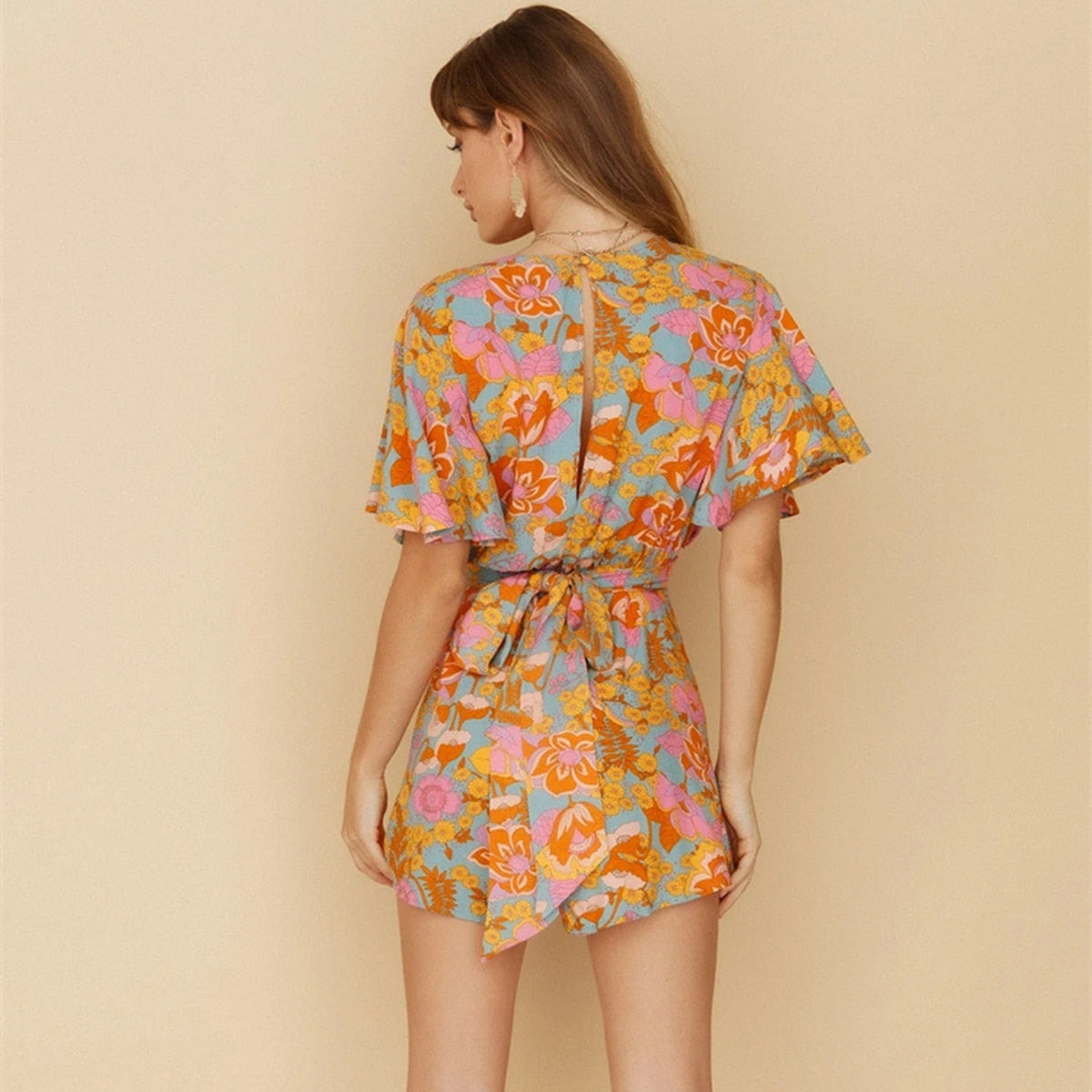 Boho Jumpsuit, Boho Romper, De Rose Blossom