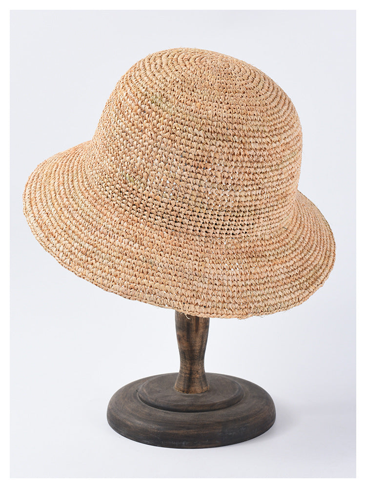 Boho Hat, Rafia Straw Bucket Hat, Camila
