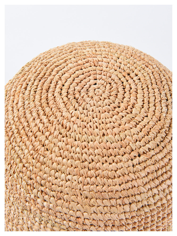 Boho Hat, Rafia Straw Bucket Hat, Camila