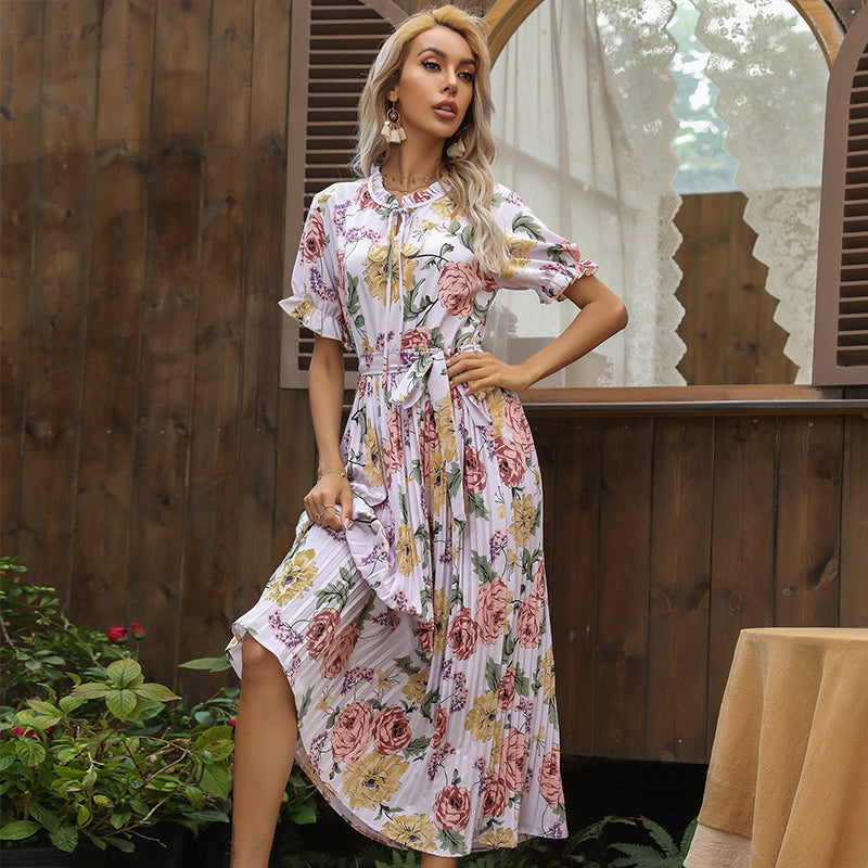 Boho Midi Dress, Pleted Dress Maisie in Purple