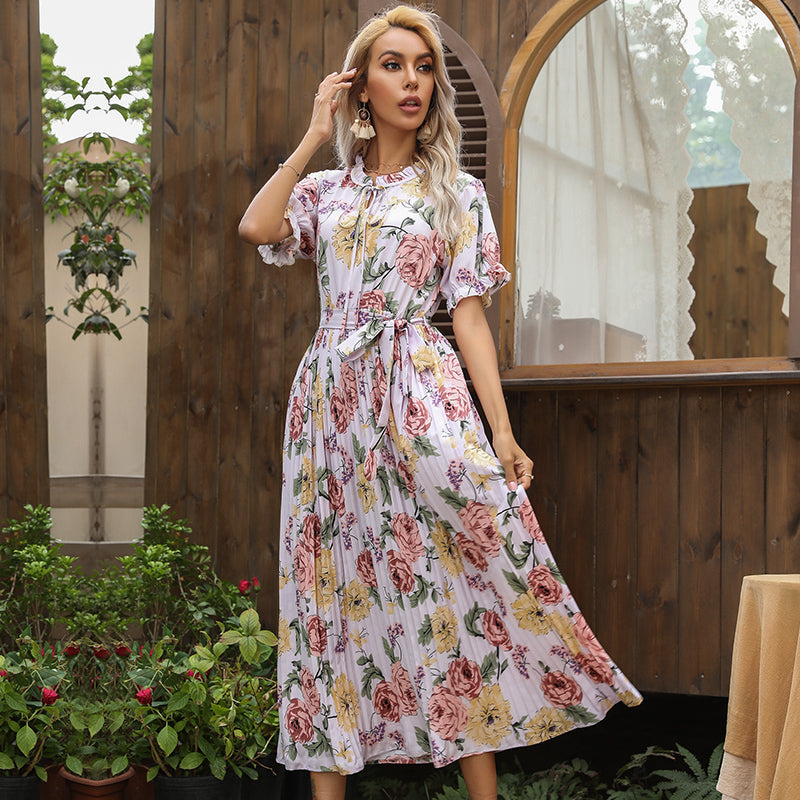 Boho Midi Dress, Pleted Dress Maisie in Purple