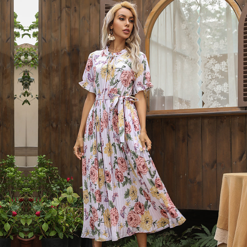 Boho Midi Dress, Pleted Dress Maisie in Purple