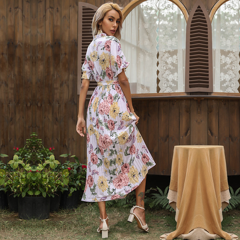 Boho Midi Dress, Pleted Dress Maisie in Purple