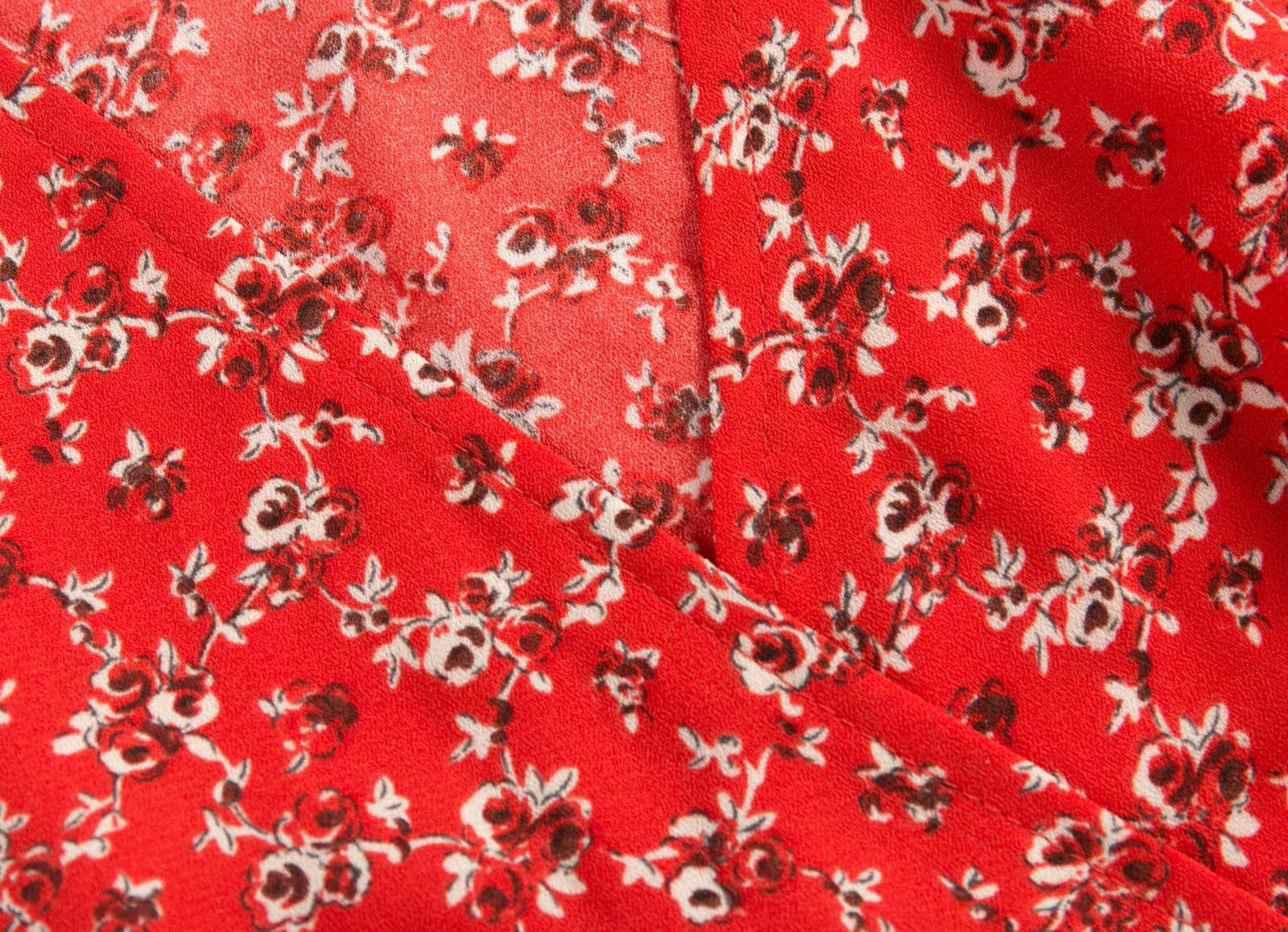 Boho Midi Dress, Vintage  Sundress, Red Aspen