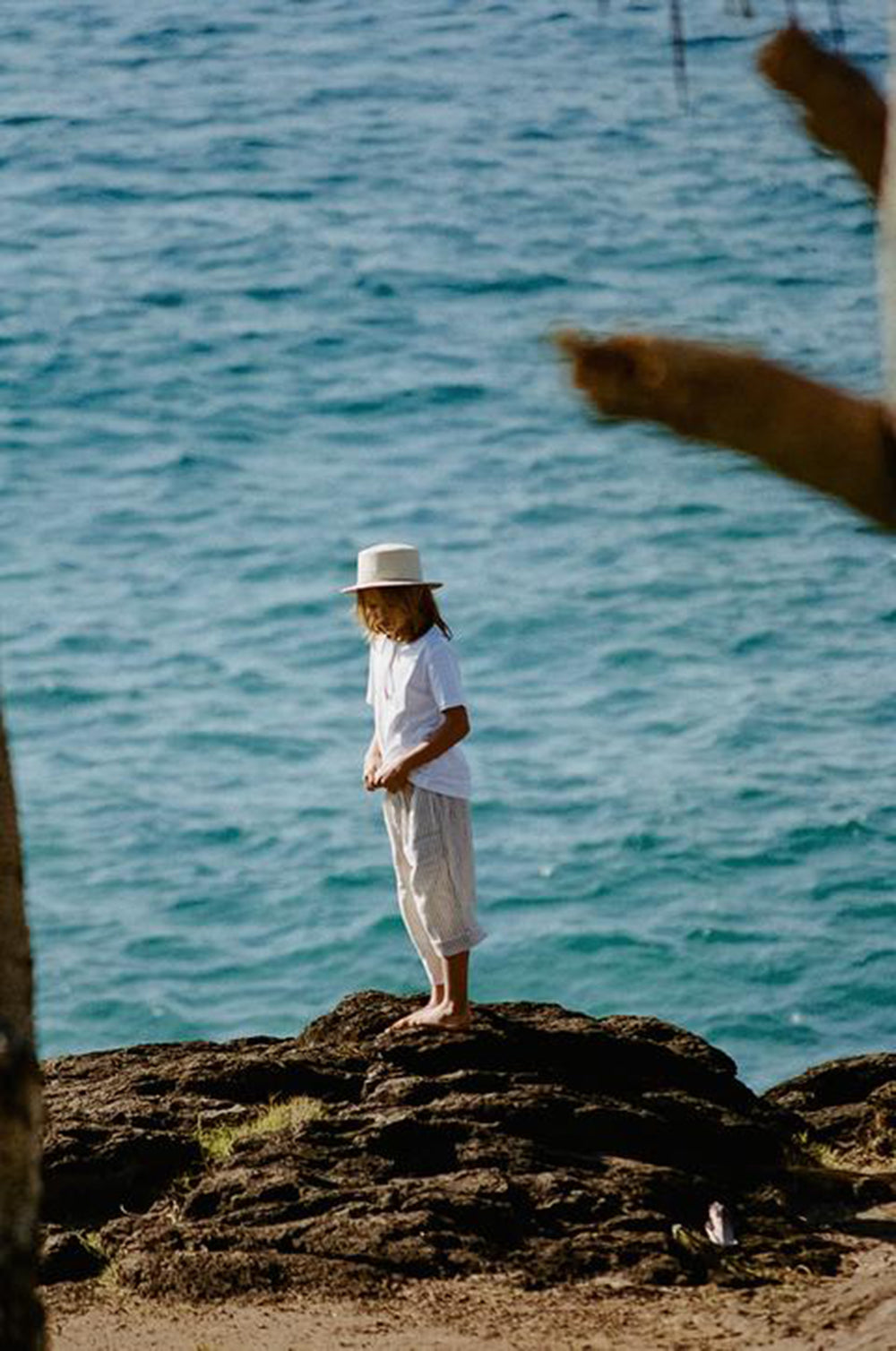 Boho Hat, Kid Hat, Sun Hat, Little Girl Straw Hat, Emma White Rope