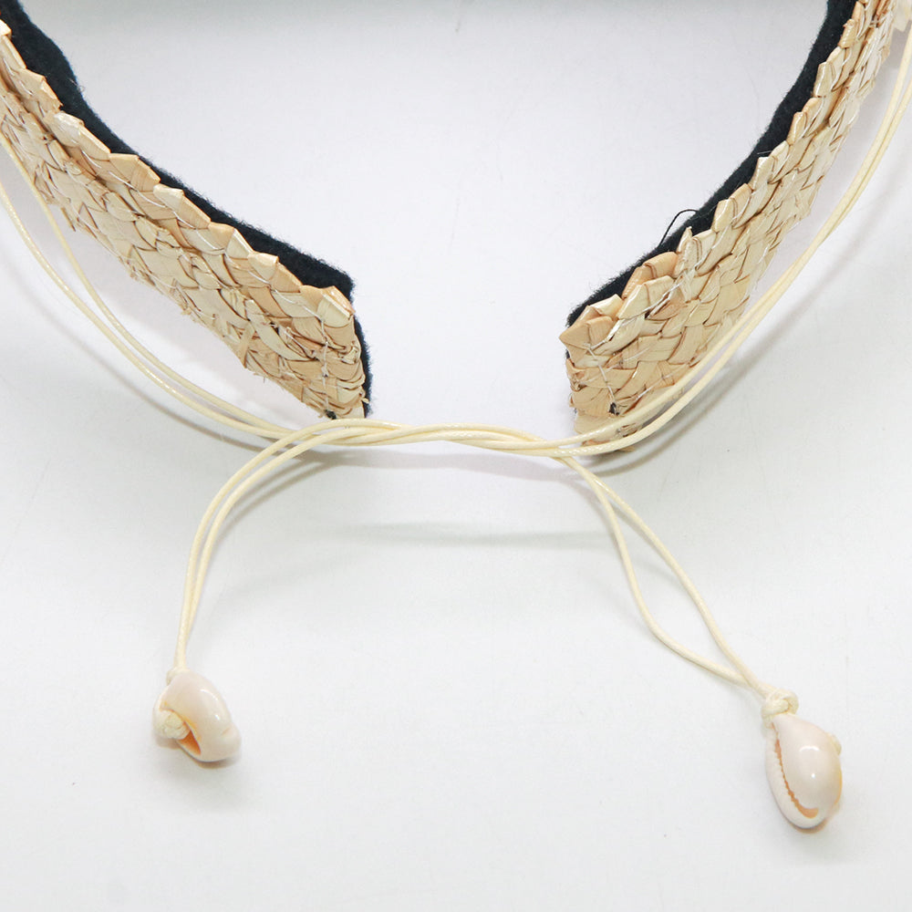 Boho Hat, Sun Hat, Beach Hat, Shade Visor Beige Straw Cap, Sofia with Shell