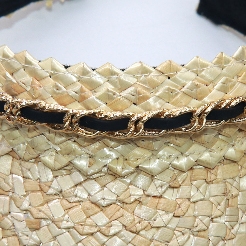 Boho Hat, Sun Hat, Beach Hat, Shade Visor Beige Straw Cap, Sofia with Shell