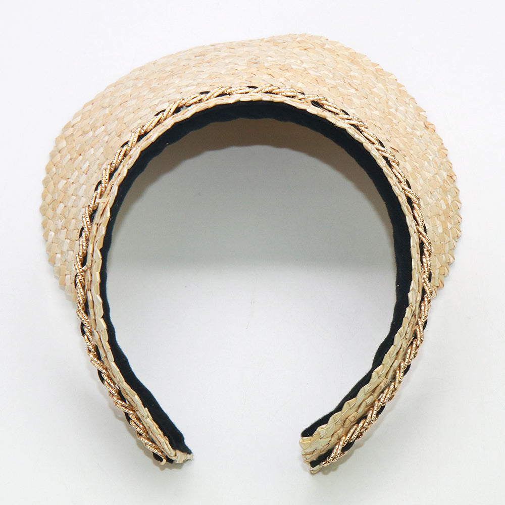 Boho Hat, Sun Hat, Beach Hat, Shade Visor Beige Straw Cap, Sofia with Shell
