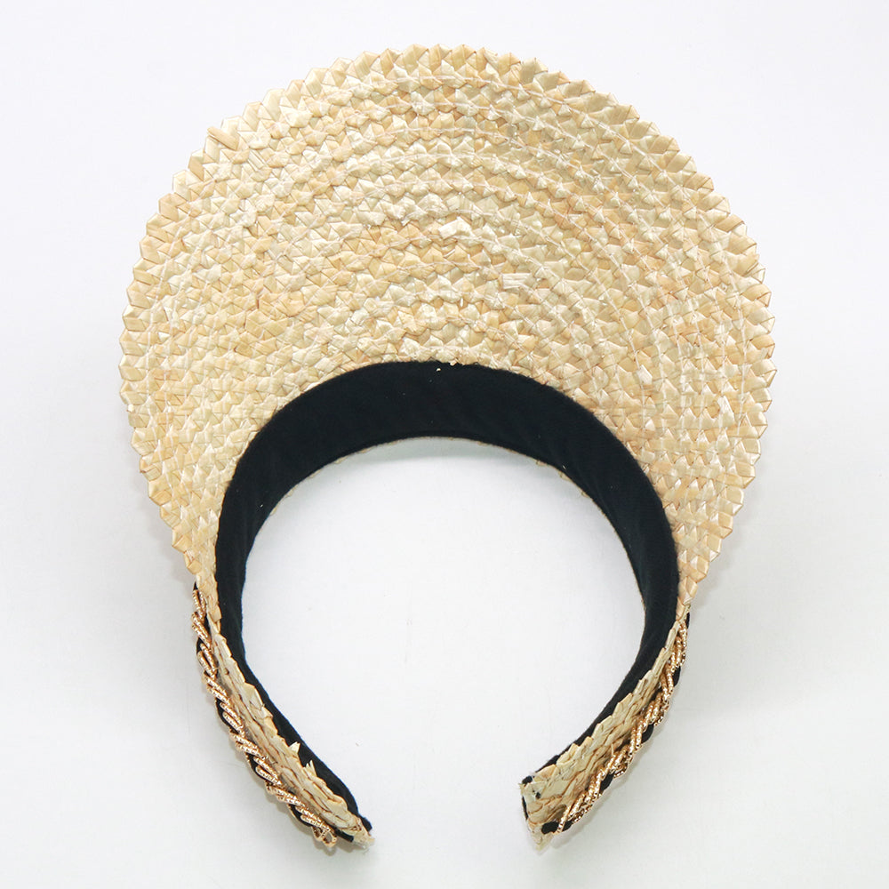 Boho Hat, Sun Hat, Beach Hat, Shade Visor Beige Straw Cap, Sofia with Shell