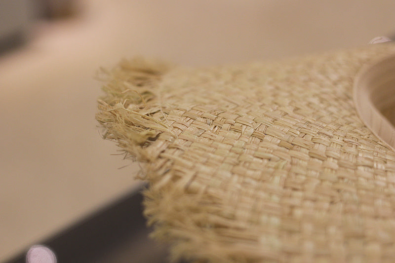 Boho Hat, Sun Beach Hat, Vintage Raffia Straw Hat Leah Lace Ribbon
