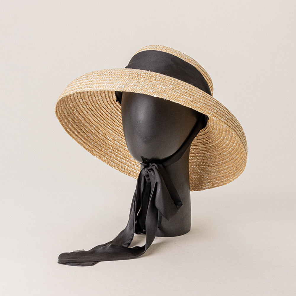 Boho Hat, Sun Hat, Beach Hat, Wide Brim Straw Hat 10 cm, Shade Visor Beige
