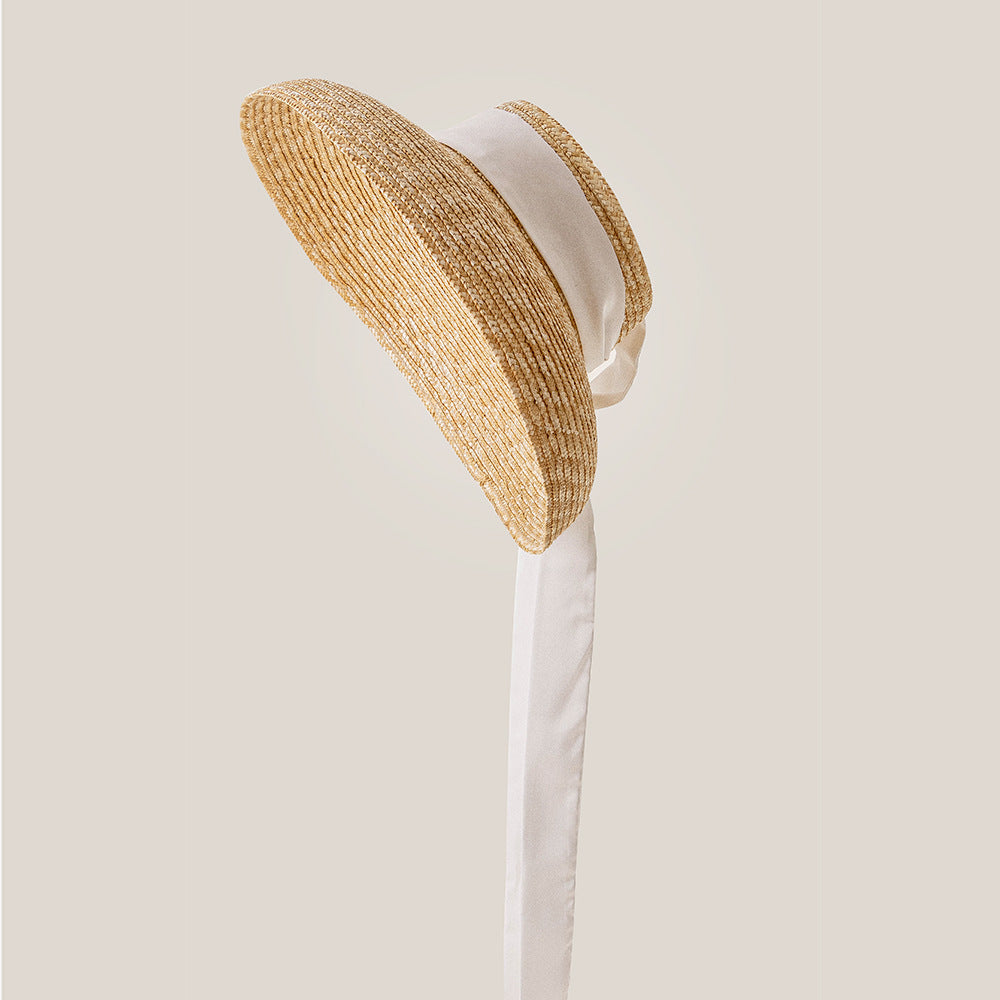 Boho Hat, Sun Hat, Beach Hat, Wide Brim Straw Hat 10 cm, Shade Visor Beige