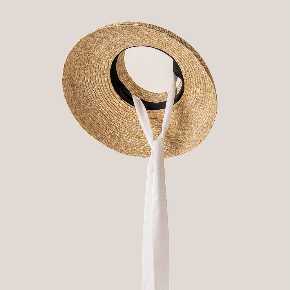 Boho Hat, Sun Hat, Beach Hat, Wide Brim Straw Hat 10 cm, Shade Visor Beige