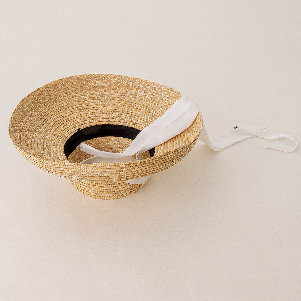 Boho Hat, Sun Hat, Beach Hat, Wide Brim Straw Hat 10 cm, Shade Visor Beige