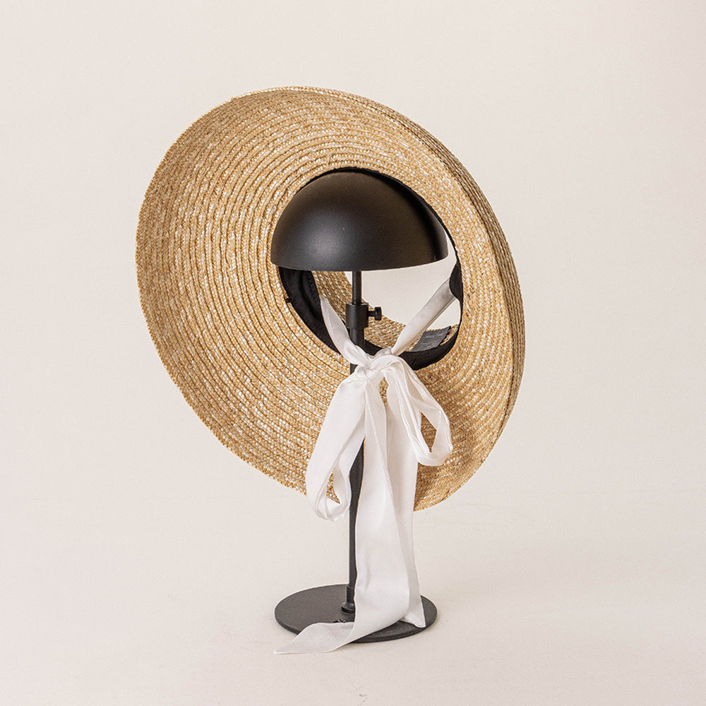Boho Hat, Sun Hat, Beach Hat, Wide Brim Straw Hat 10 cm, Shade Visor Beige