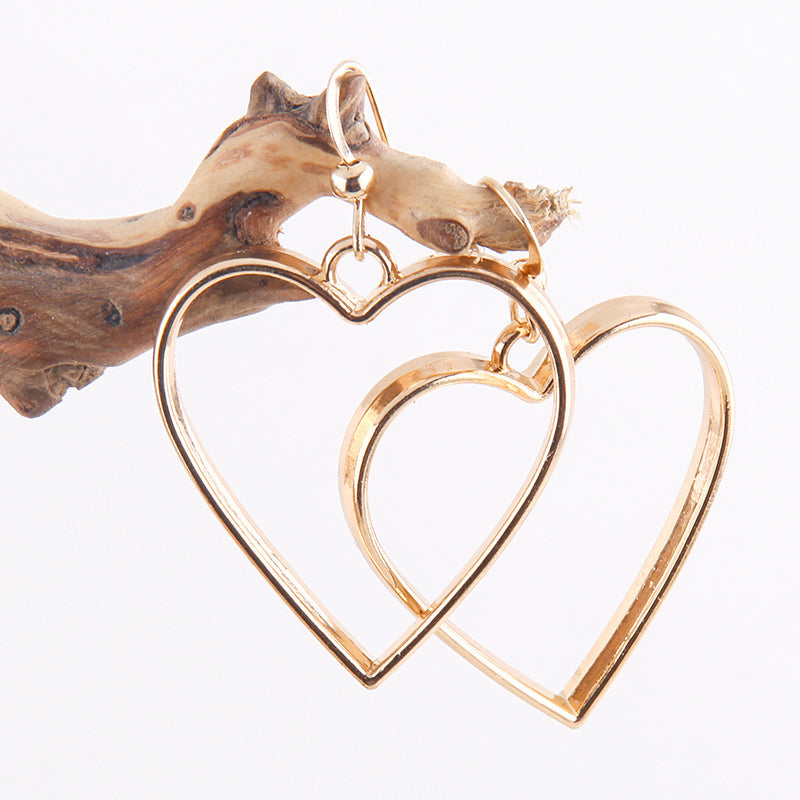 Boho Earrings, RH Dangle Earrings, Heart Loop