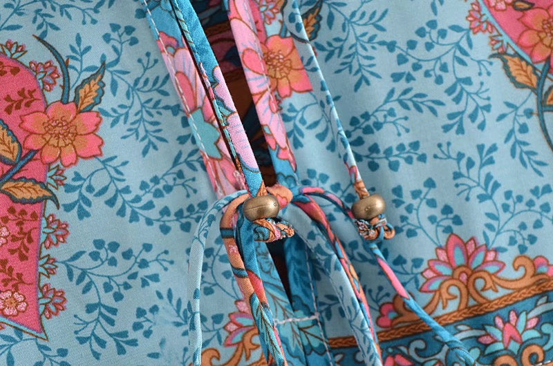 Gown Dress, Boho Maxi Dress, Loose Dress, Everly in Blue