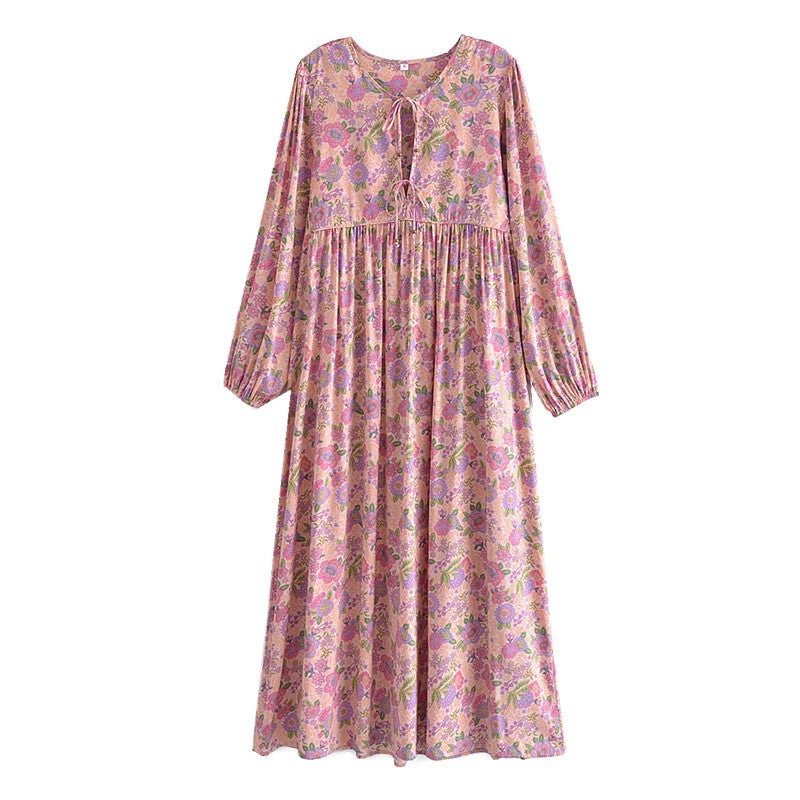 Gown Dress, Boho Maxi Dress, Loose Dress, Amara in Pink