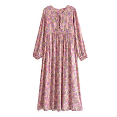 Gown Dress, Boho Maxi Dress, Loose Dress, Amara in Pink