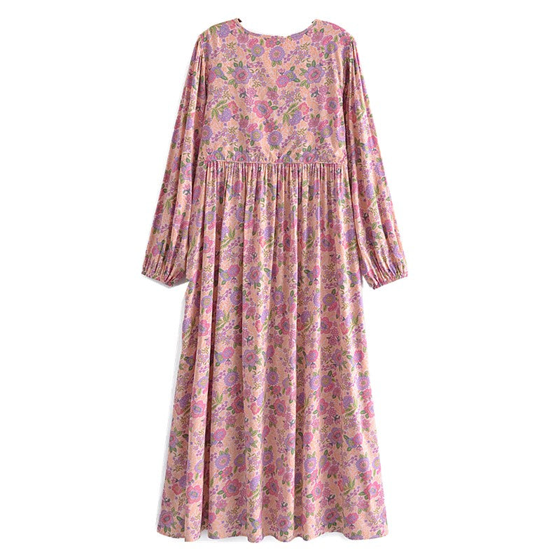 Gown Dress, Boho Maxi Dress, Loose Dress, Amara in Pink