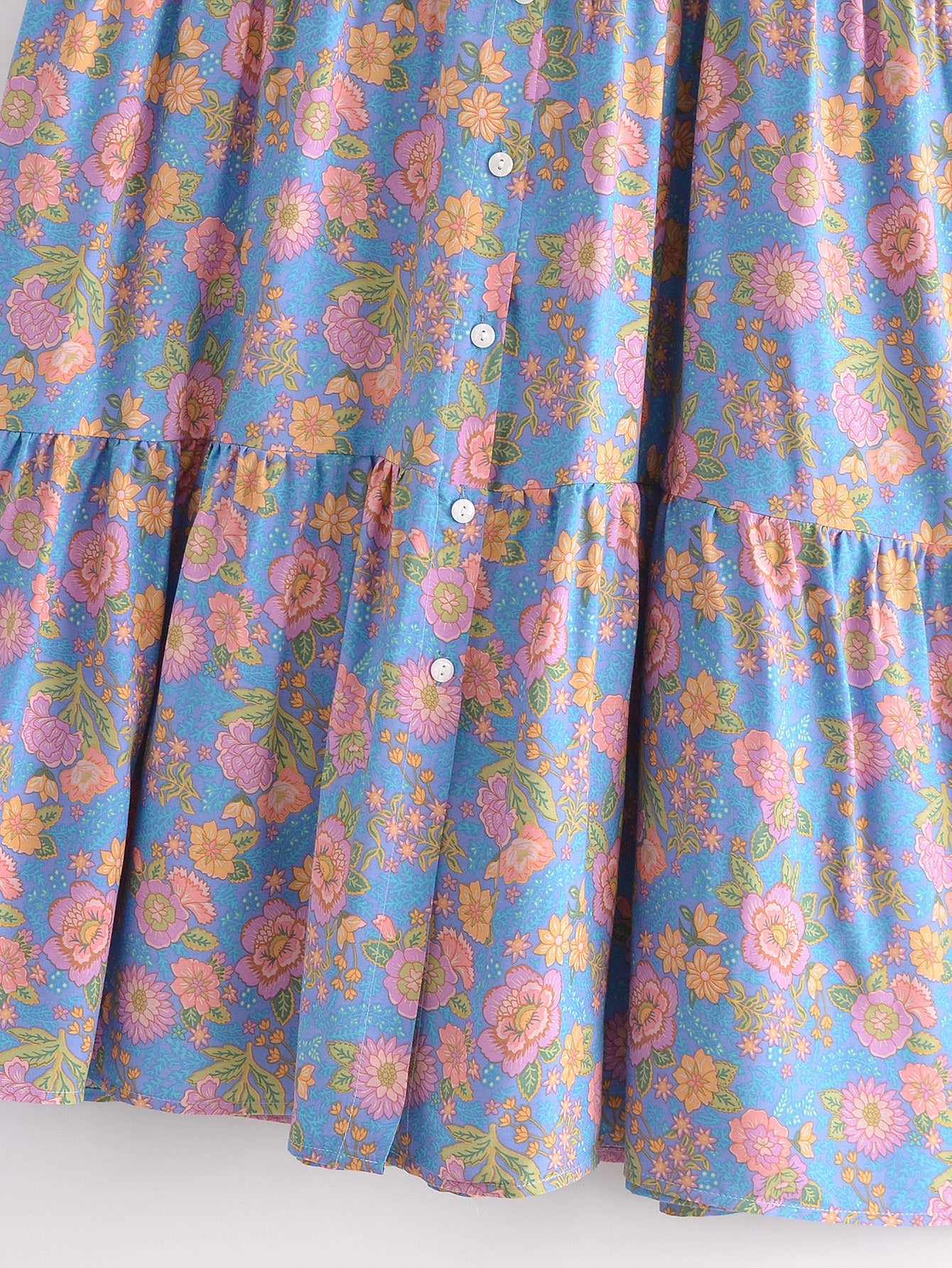 Boho Maxi Dress, Sundress, Elliana Rose in Blue and Pink