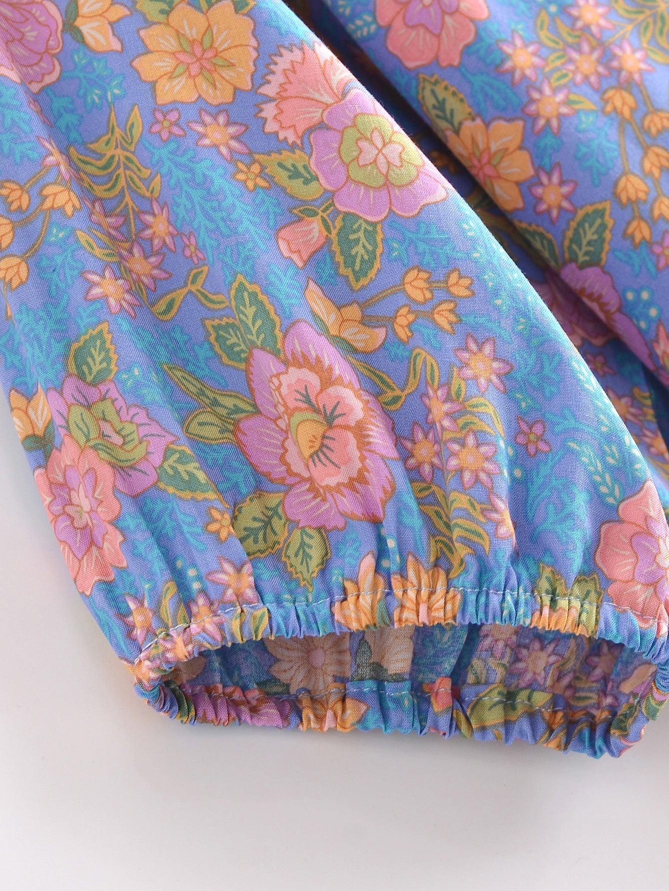 Boho Maxi Dress, Sundress, Elliana Rose in Blue and Pink