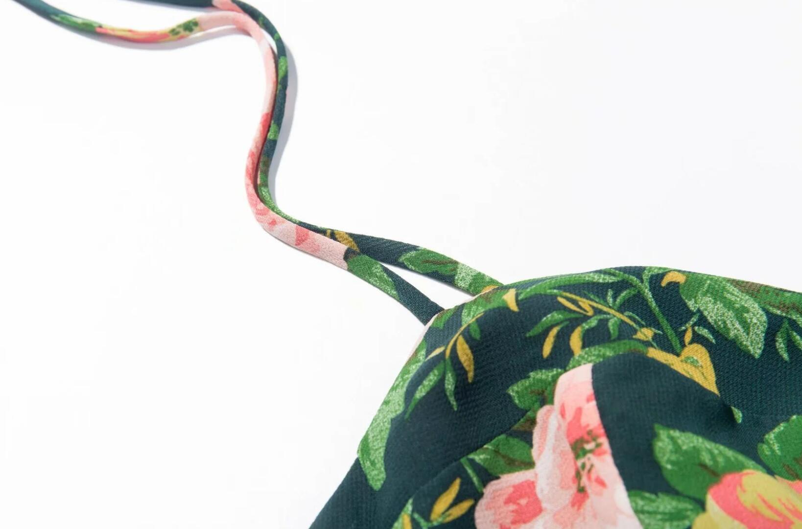 Boho Midi Dress, Strappy Sundress, Black Rose Garden