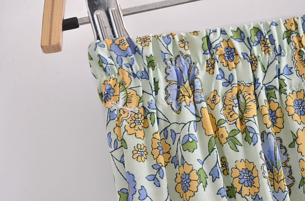 Boho Skirt, Hippie Skirts, Maxi Skirt, Esme Flower in Green